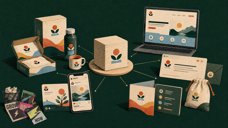 New business building a consistent brand identity across its products, packaging, website, customer communications, social content and support materials.