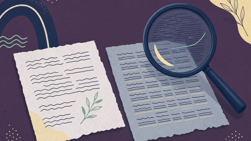 Two writing samples examined for linguistic patterns to illustrate the limitations of AI writing detectors.