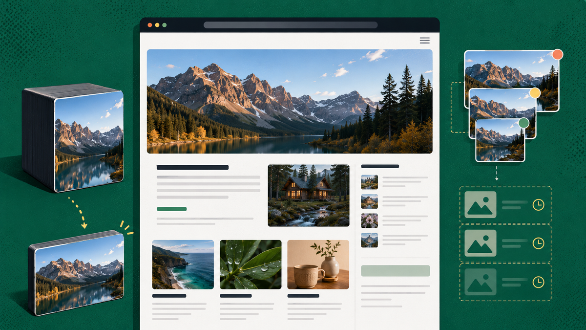 Image-rich website using optimized image sizes, responsive variants and efficient loading to maintain sharp visual quality while improving page performance.